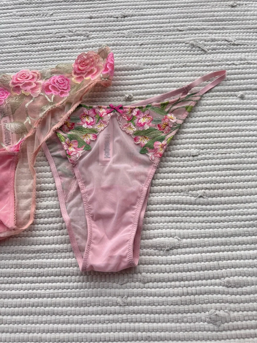 Victoria’s Secret XL Embroidered Brazilian Panty Bundle 2-Piece Set NWT
